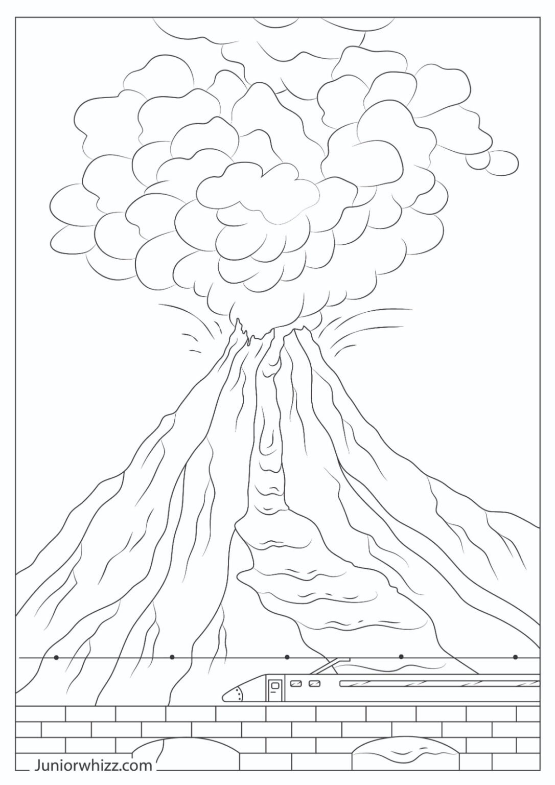 Volcano Coloring Pages With Book 12 Printable PDFs