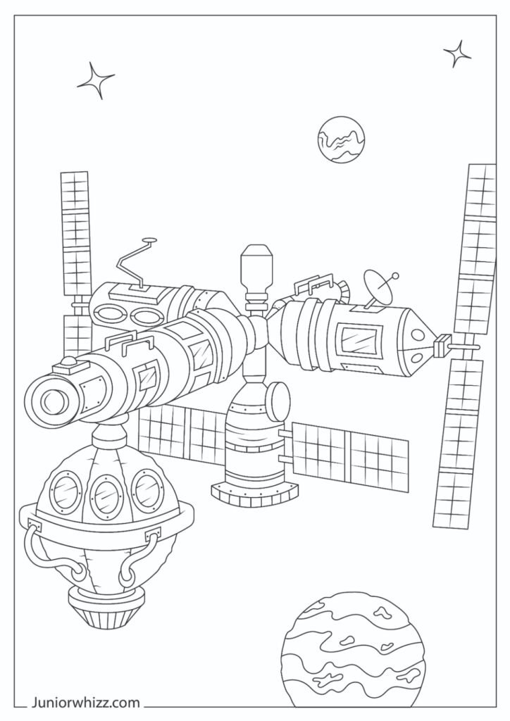 A Detailed Space Station Drawing