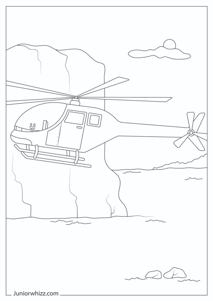 A Landing Helicopter Drawing
