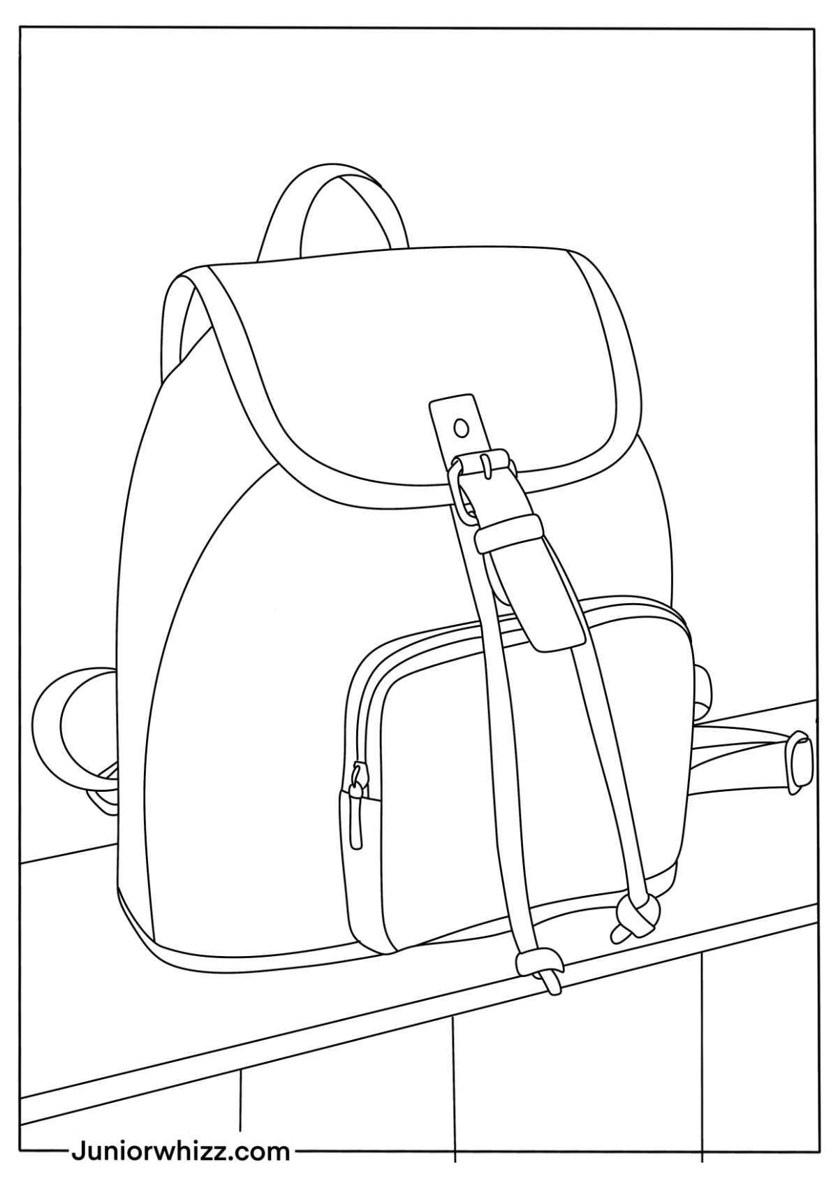 Colorless Backpack Drawing Backpack Coloring Pages & Book (14 Printable PDFs)