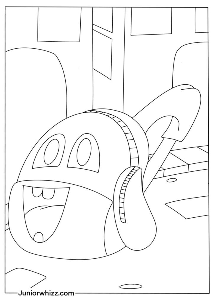 Cartoon Backpack Coloring Sheet