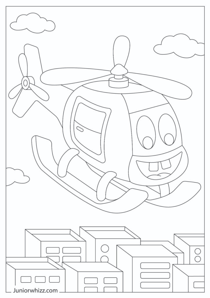 Cartoon Helicopter Drawing