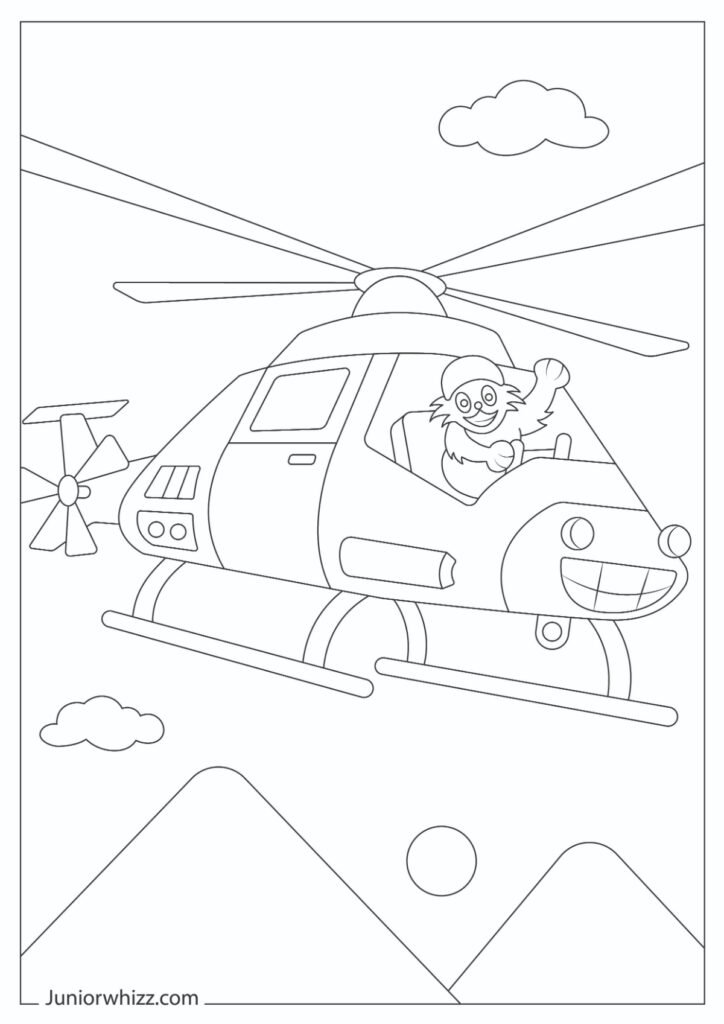 Cat Piloting a Helicopter