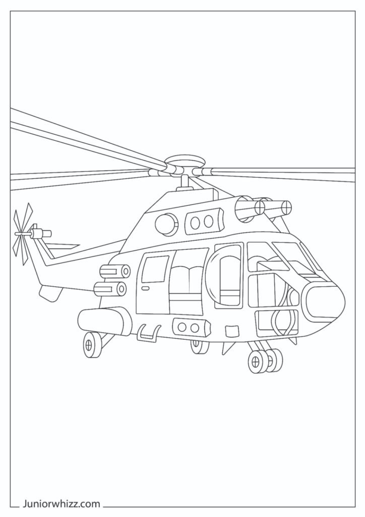 Detailed Helicopter Illustration for Adult Kids