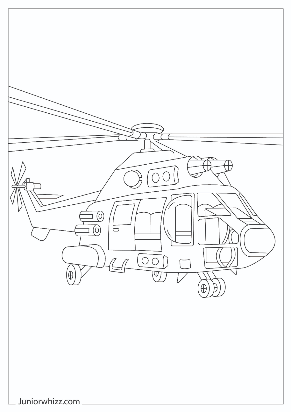 Helicopter Coloring Pages &amp; Book (12 Printable PDF Sheets)