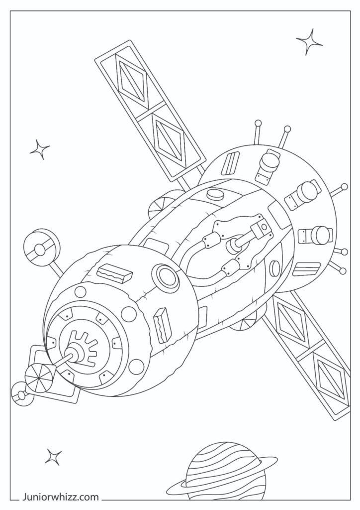 Detailed Satellite Coloring Page