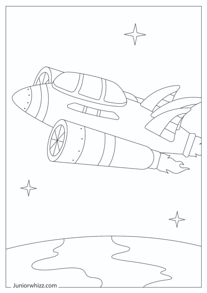 Easy Spaceship Drawing for Kids