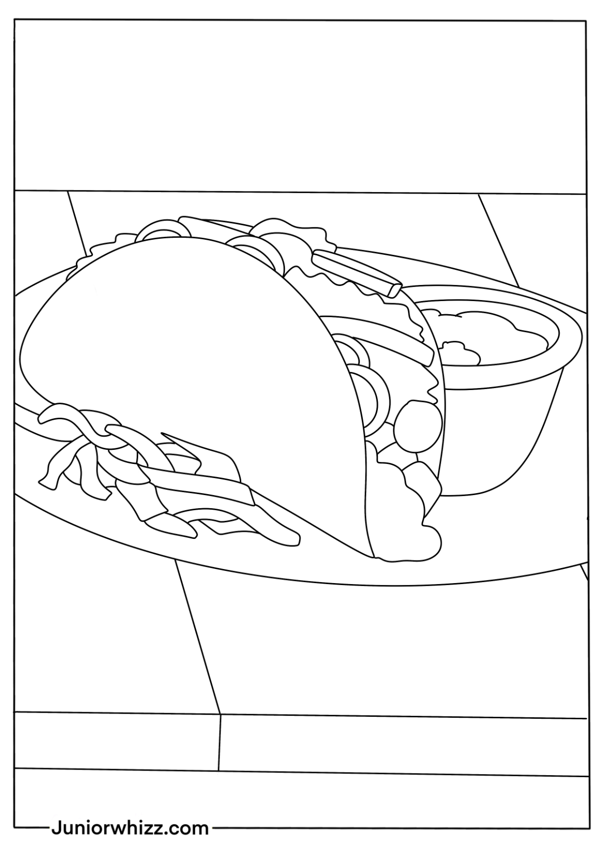 15 Printable Taco Coloring Pages PDF Download