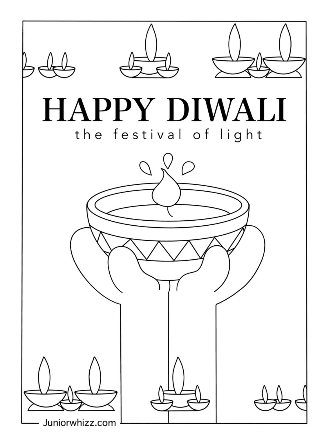 Free Diwali Coloring Pages & Book (Updated 2022)