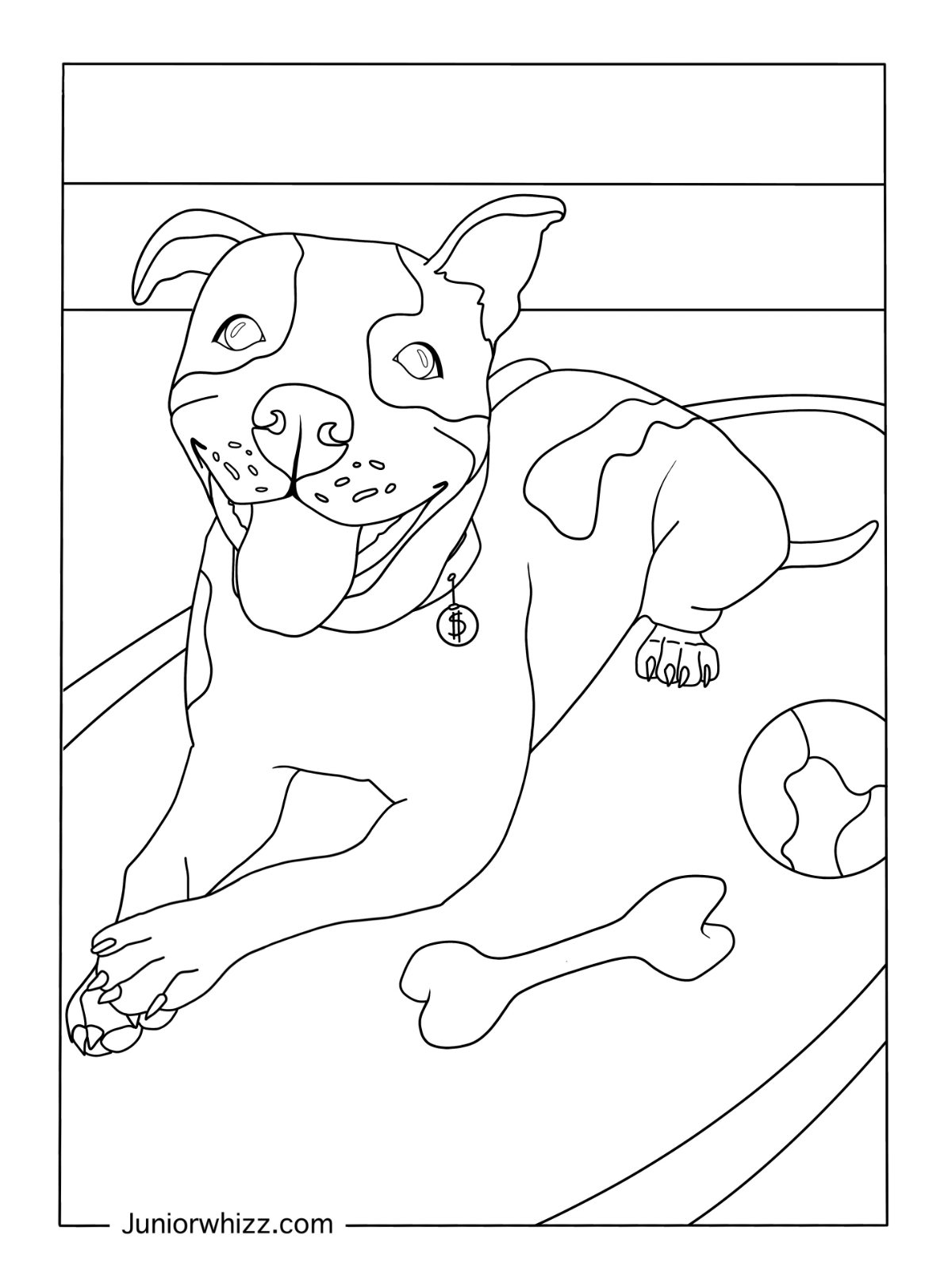 Pitbull Coloring Pages For Kids & Adults (14 Printable PDFs)