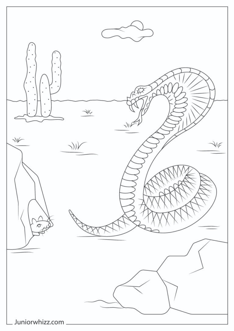 King Cobra Coloring Pages &amp; Book (12 Printable PDFs)
