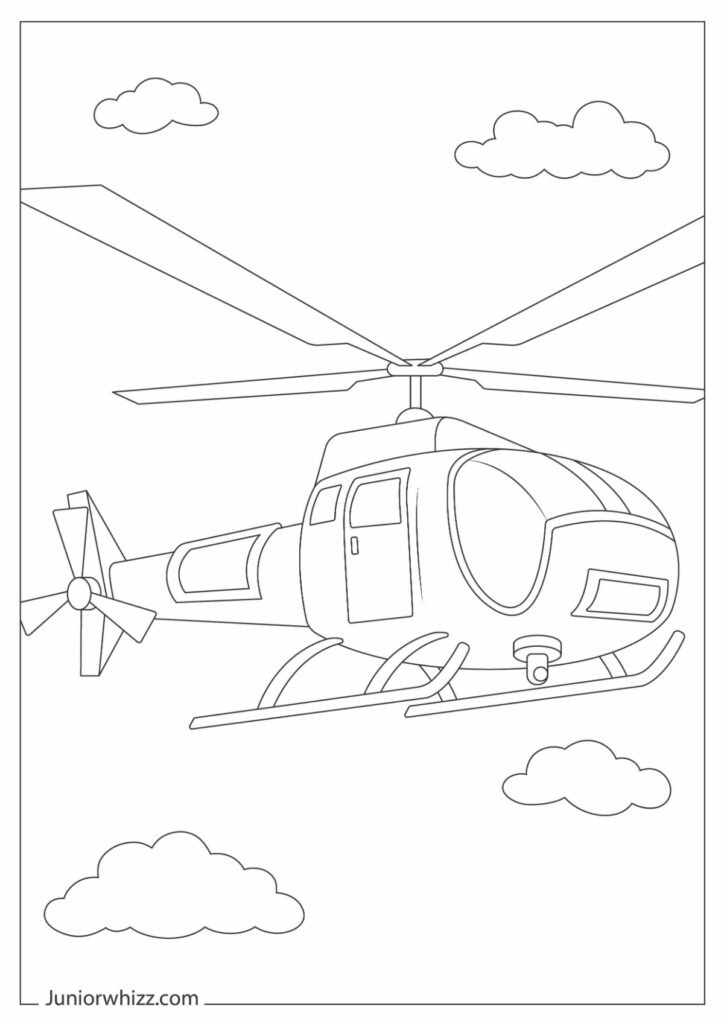 Simple Helicopter Coloring Page