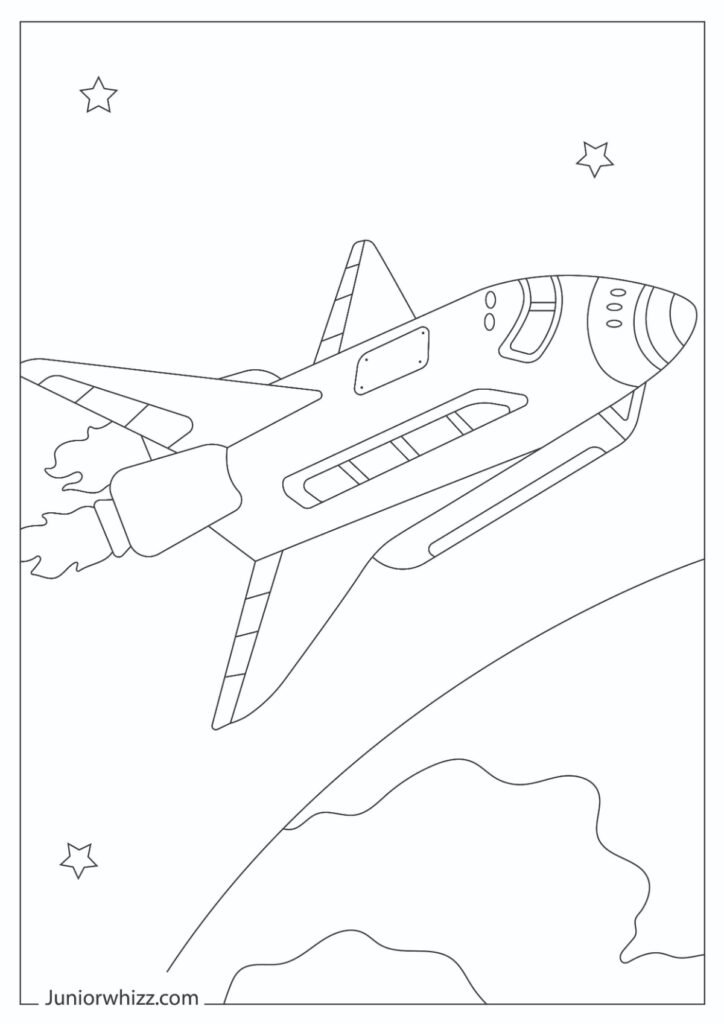 Spaceship in Take-off Drawing