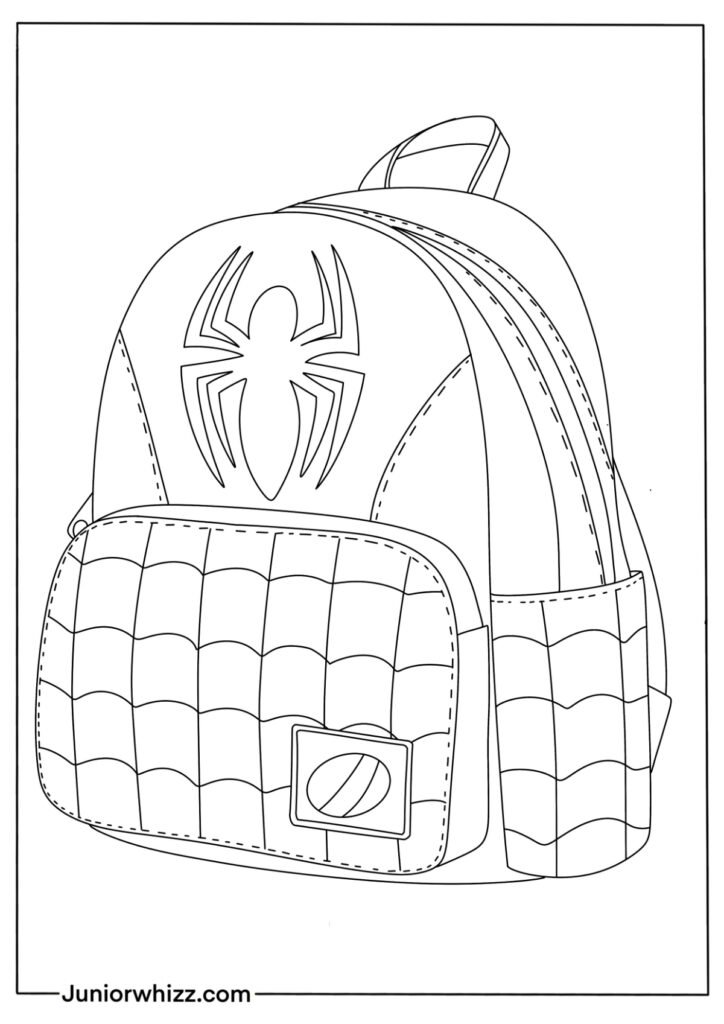 Spiderman Backpack Coloring Page