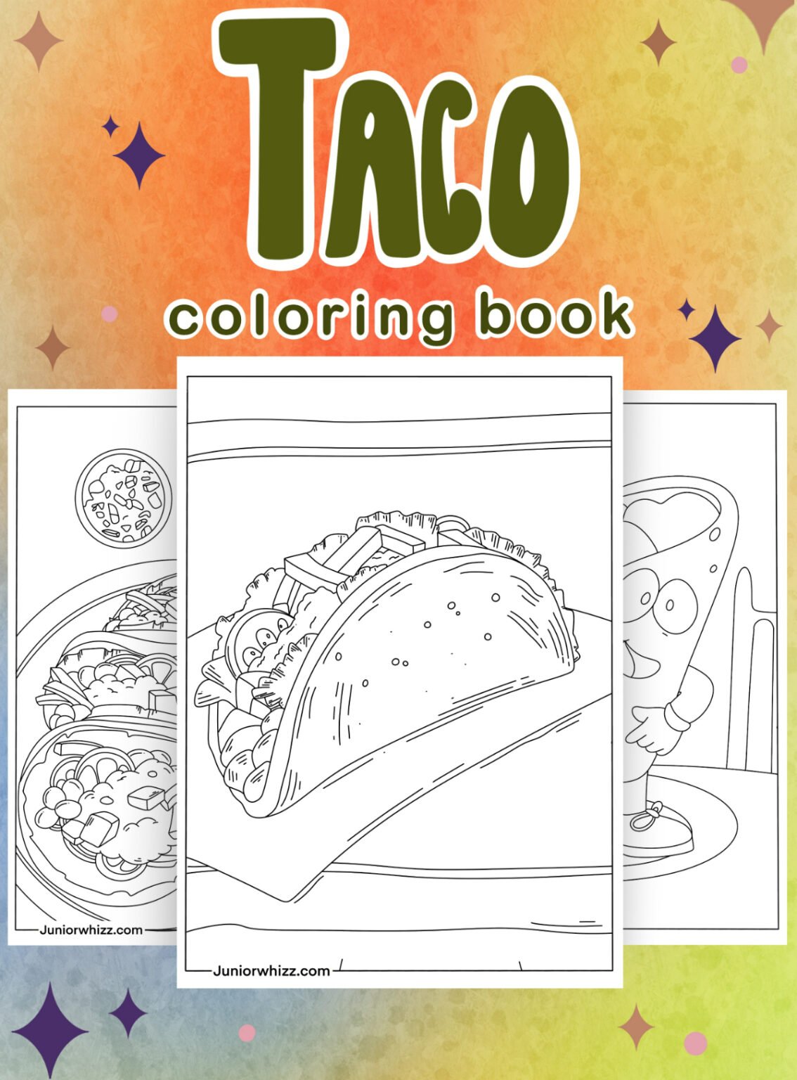 15 Printable Taco Coloring Pages PDF Download