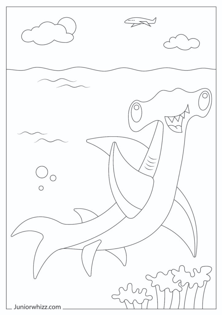 Adorable Hammerhead Shark Drawing