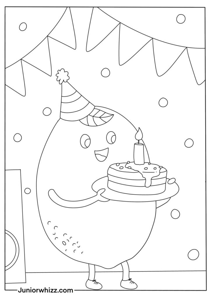 Animated Lemon Coloring Page