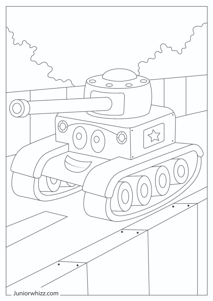 Cartoon Tank Coloring Sheet