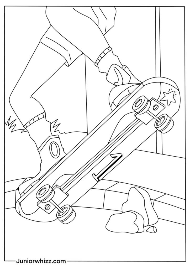 Cool Skateboarding Coloring Page