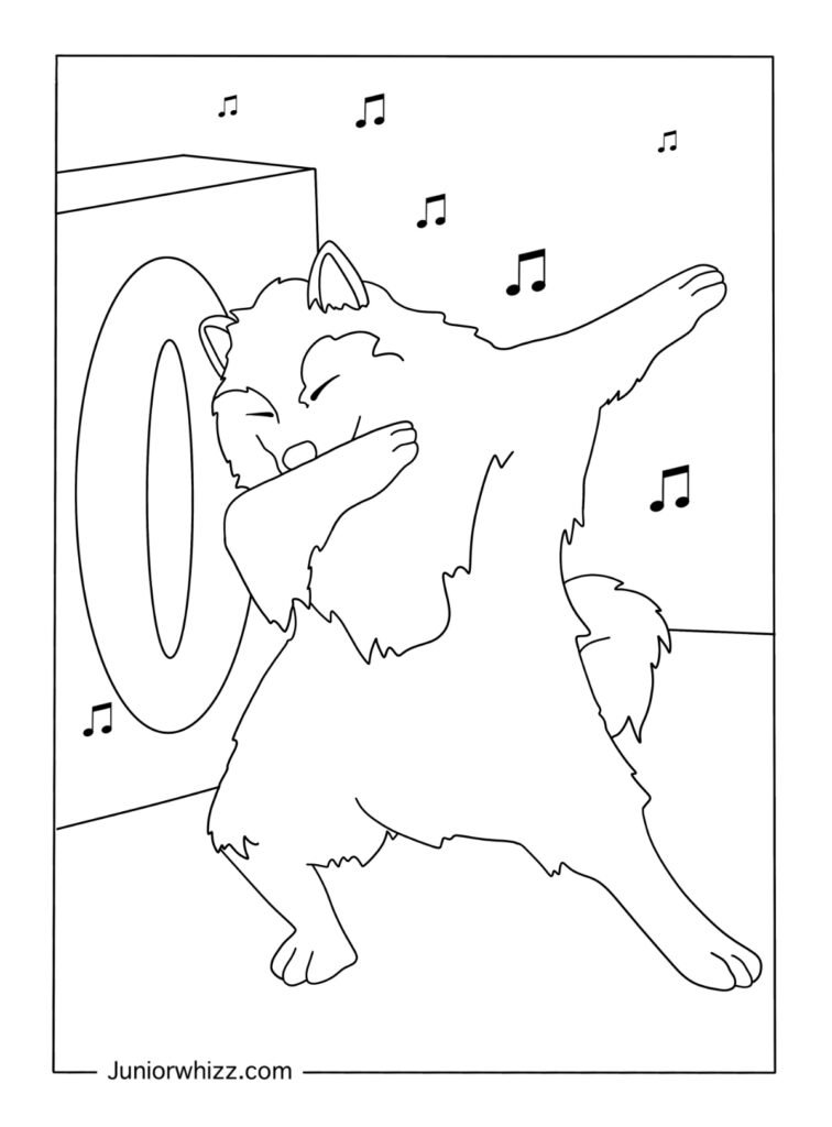 Cute Husky Coloring Page