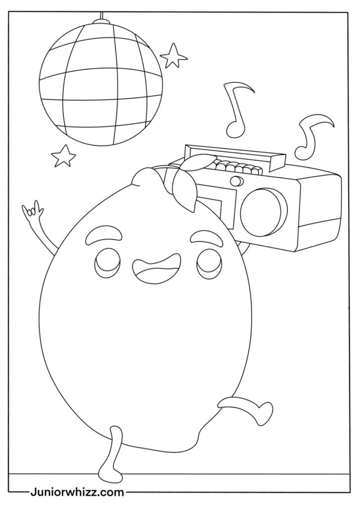 Cute Lemon Coloring Page