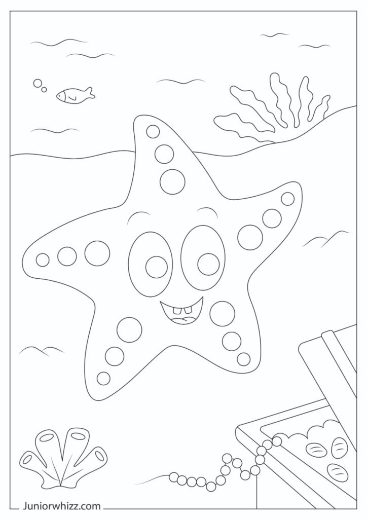 Cute Starfish Coloring Sheet