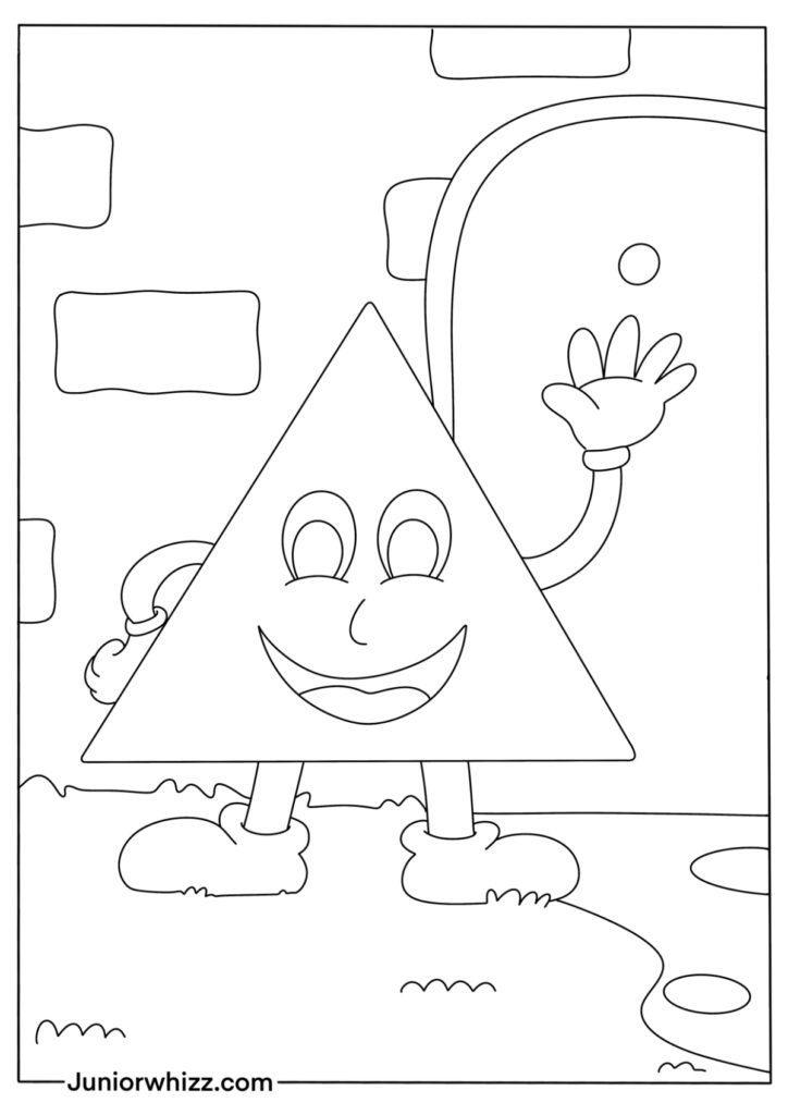 Cute Triangle Coloring Page