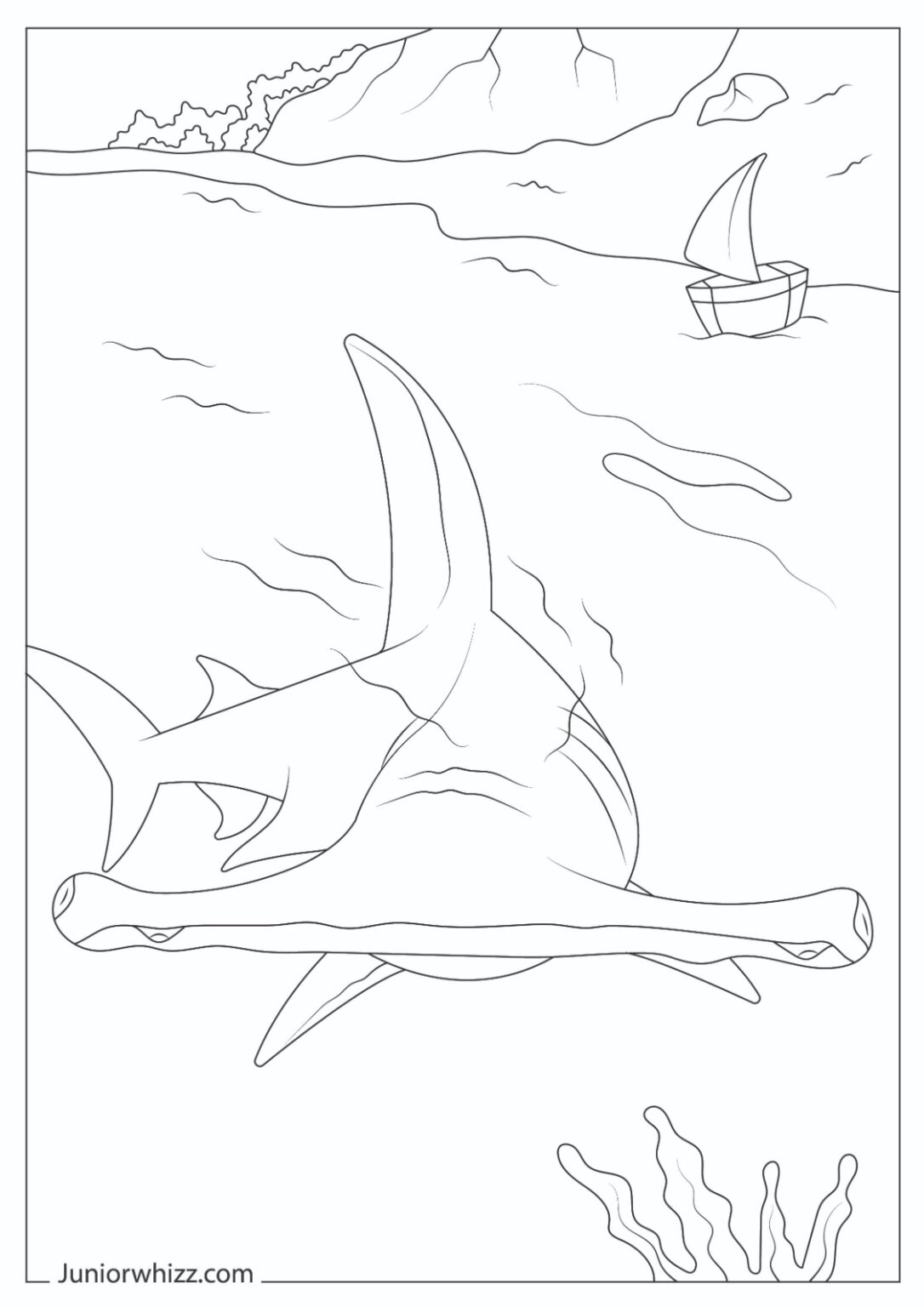 Hammerhead Shark Coloring Pages (11 Printable PDFs)