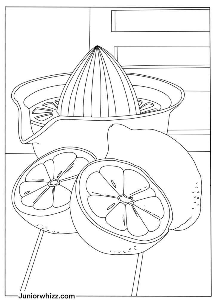 Detailed Lemon Coloring Page