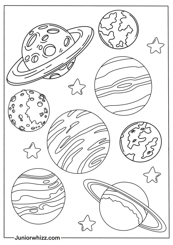 Detailed Planets Drawing