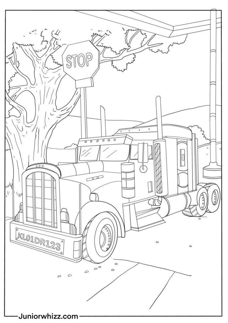 Semi Truck Coloring Pages (12 Free Printable PDFs)