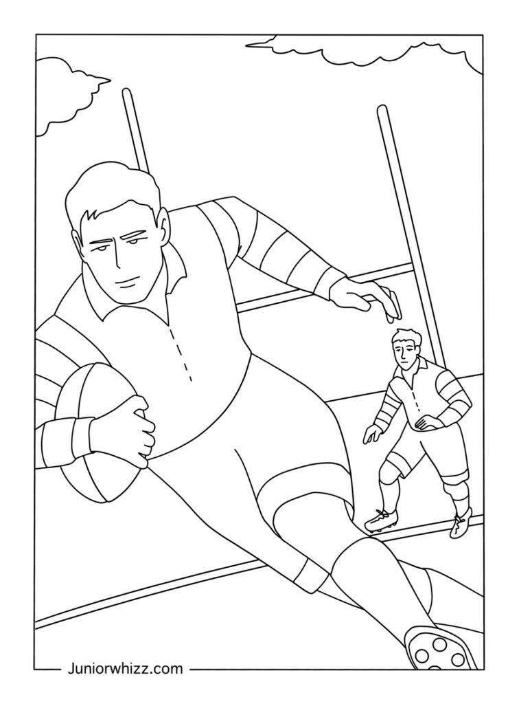 Easy Football Player Coloring Page