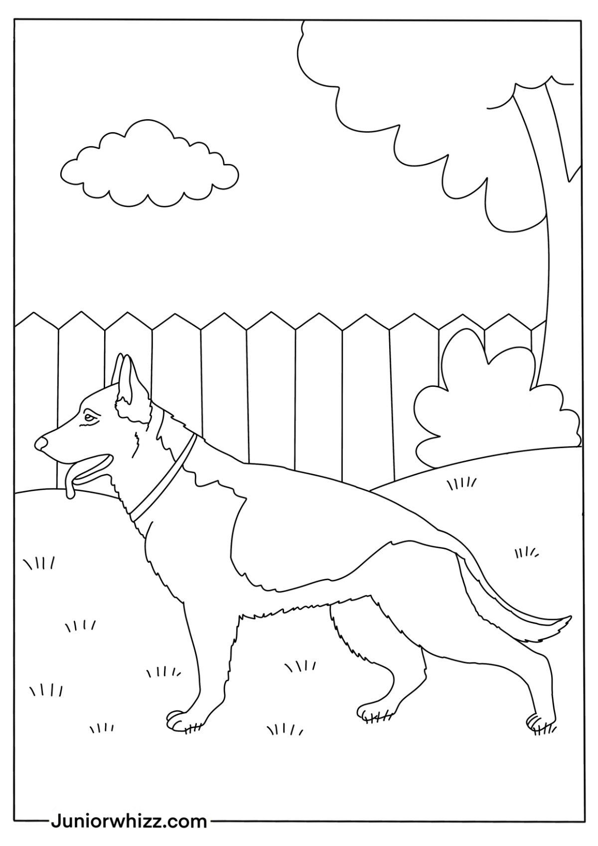 German Shepherd Coloring Pages Printable (Free PDFs)