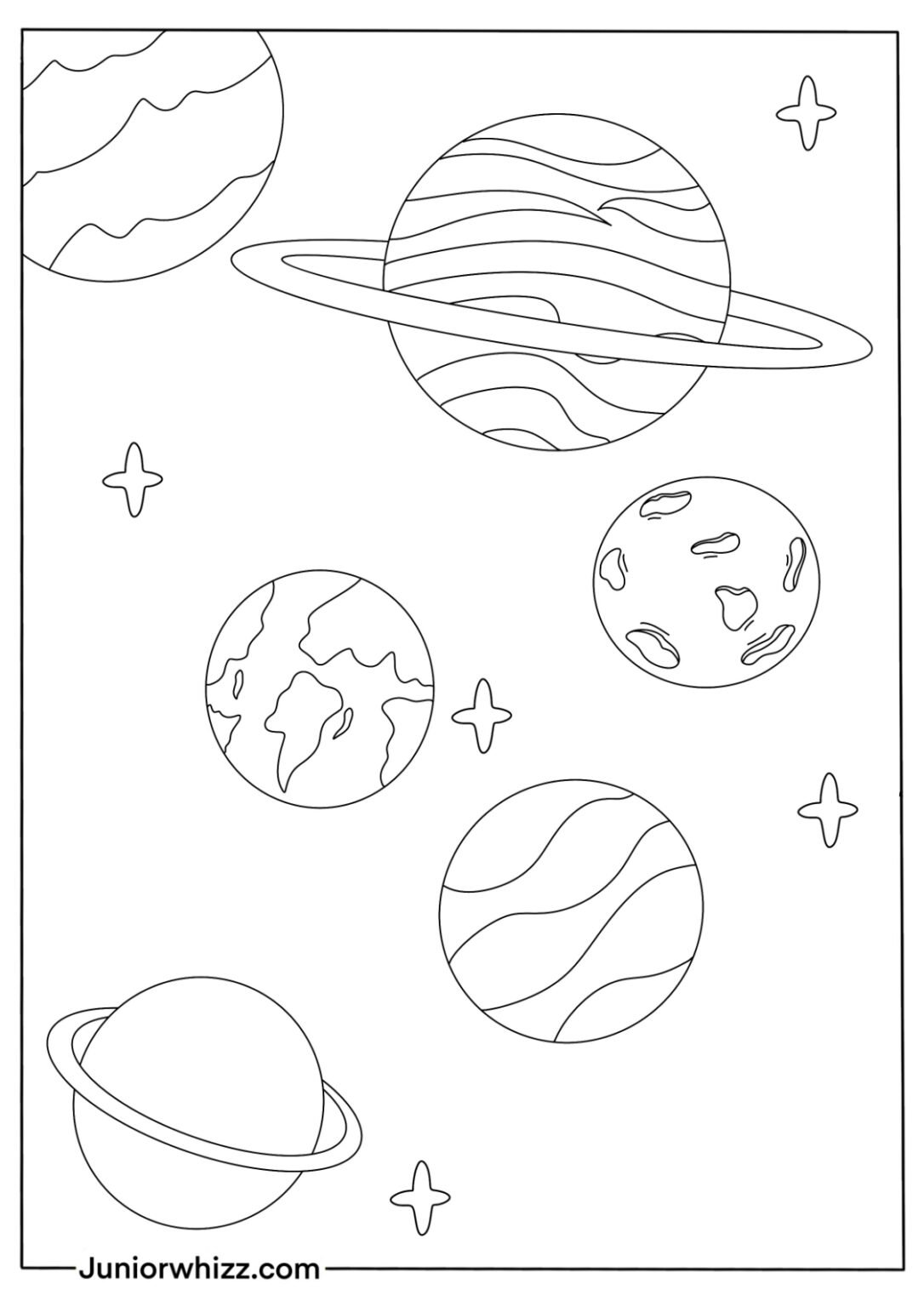 Planets Coloring Pages for Kids (12 Free Printable PDFs)