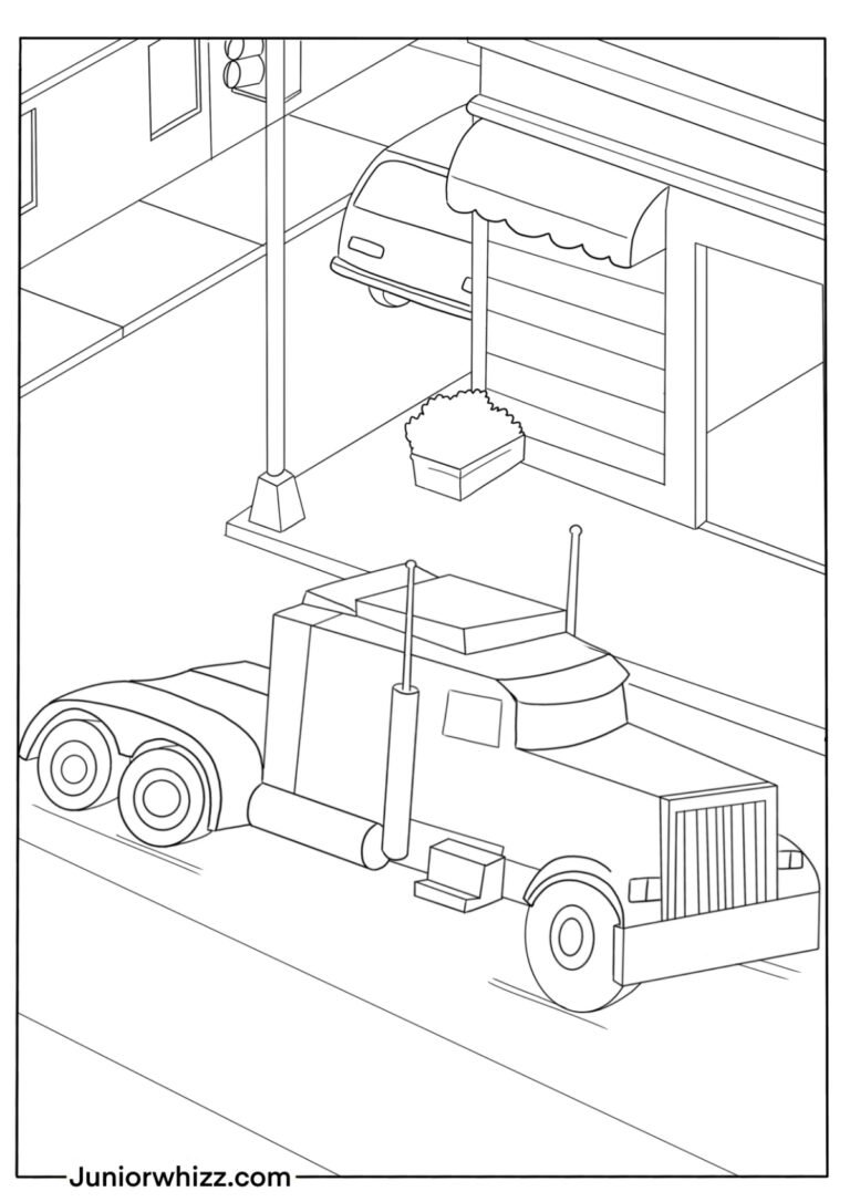 Semi Truck Coloring Pages (12 Free Printable PDFs)