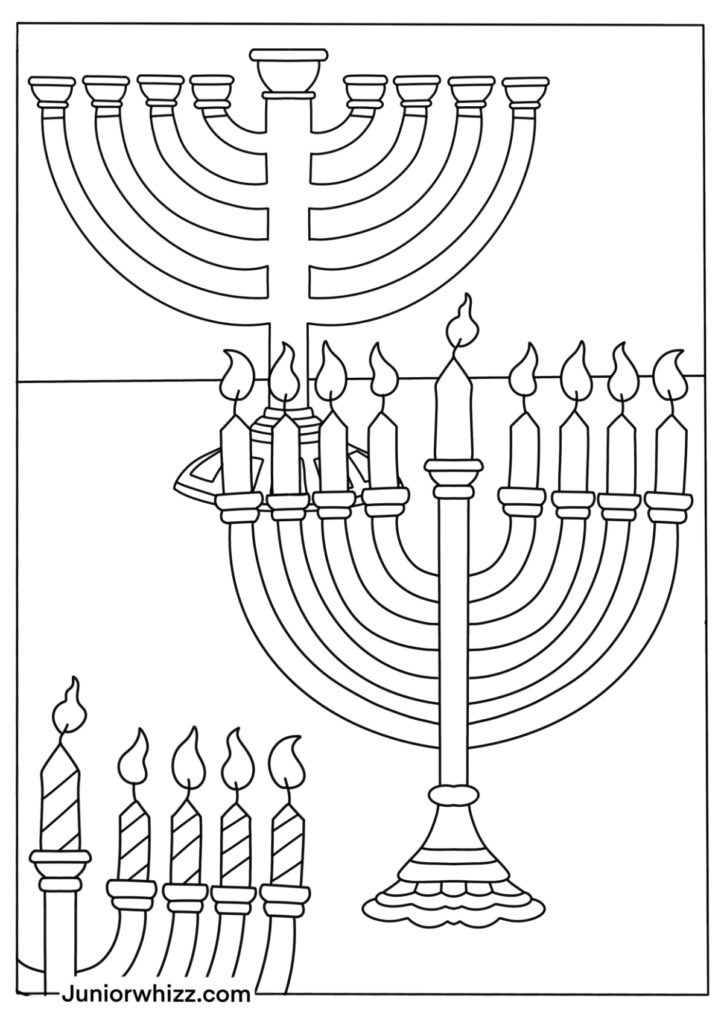 Group Menorah Drawing