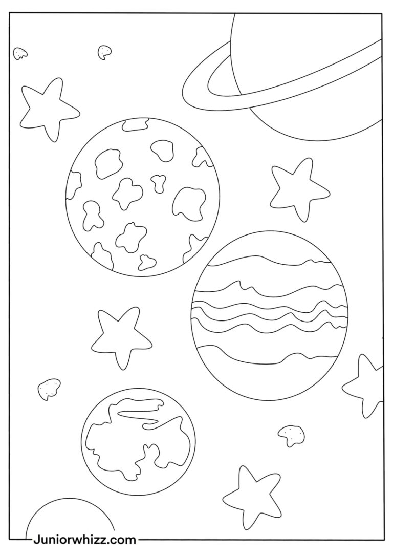 Planets Coloring Pages for Kids (12 Free Printable PDFs)