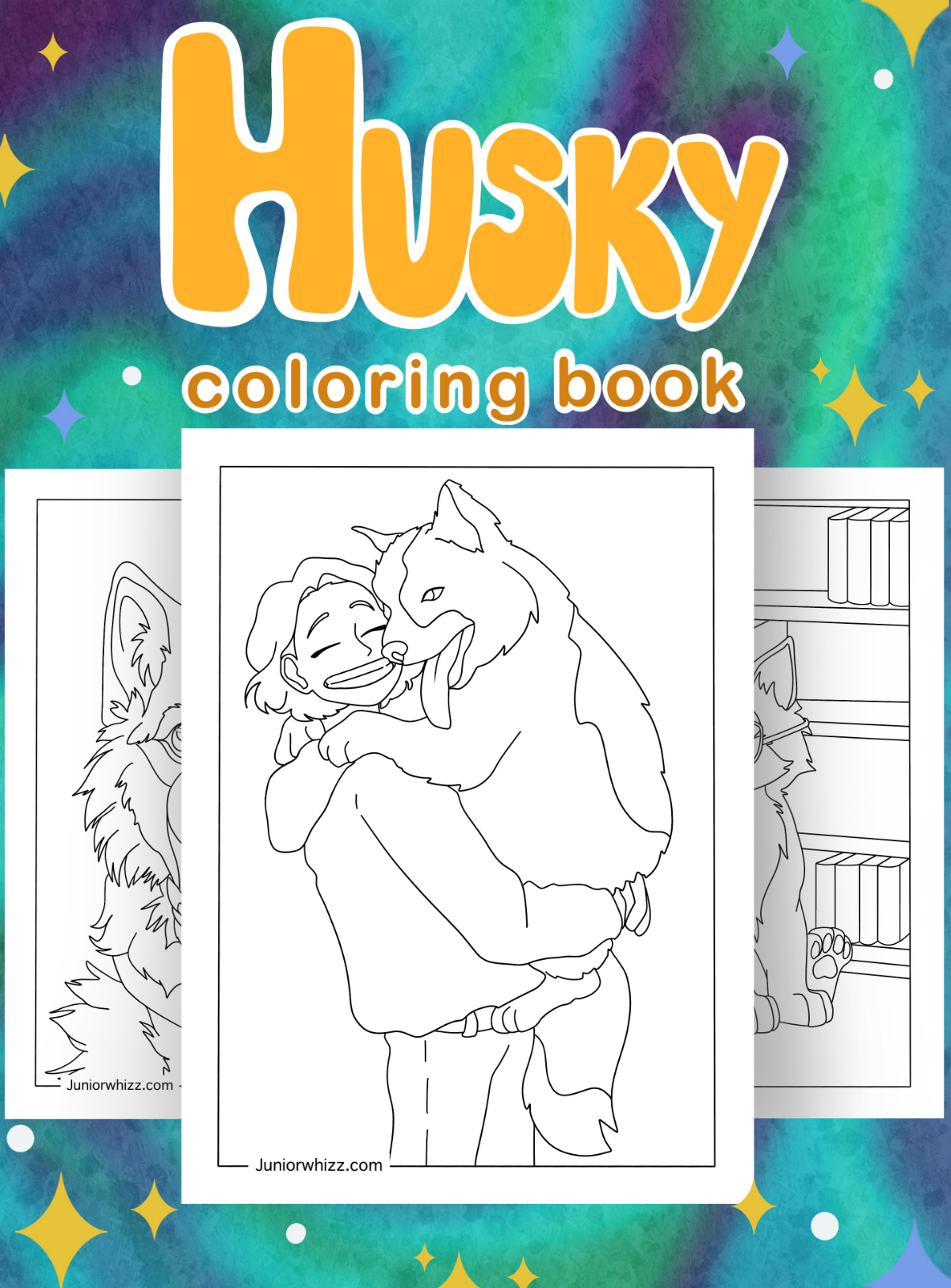 Husky Coloring Pages With Book - (14 Printable PDFs)