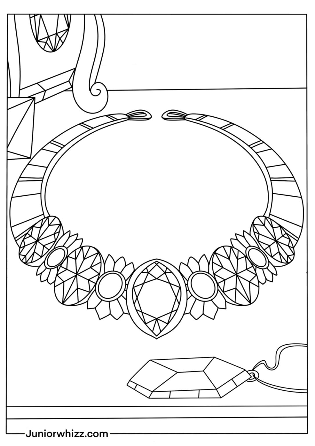 Jewels Coloring Pages and Book (14 Printable PDFs)