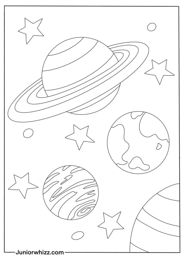 Planets Coloring Pages for Kids (12 Free Printable PDFs)