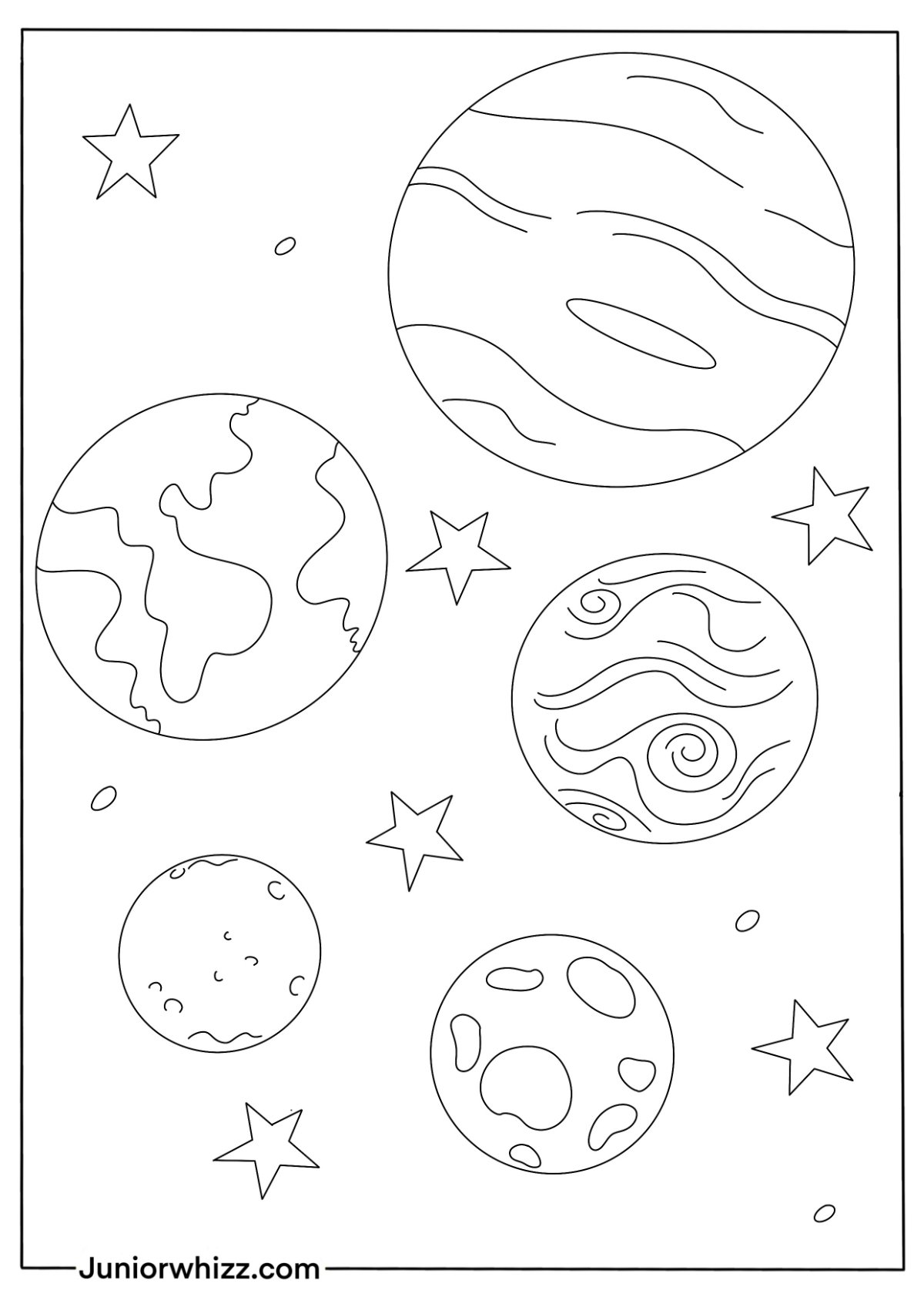 Planets Coloring Pages for Kids (12 Free Printable PDFs)