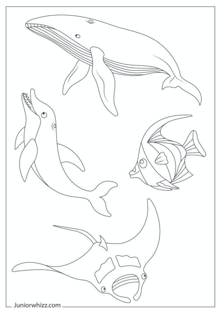 Preschool Sea Animal Coloring Page