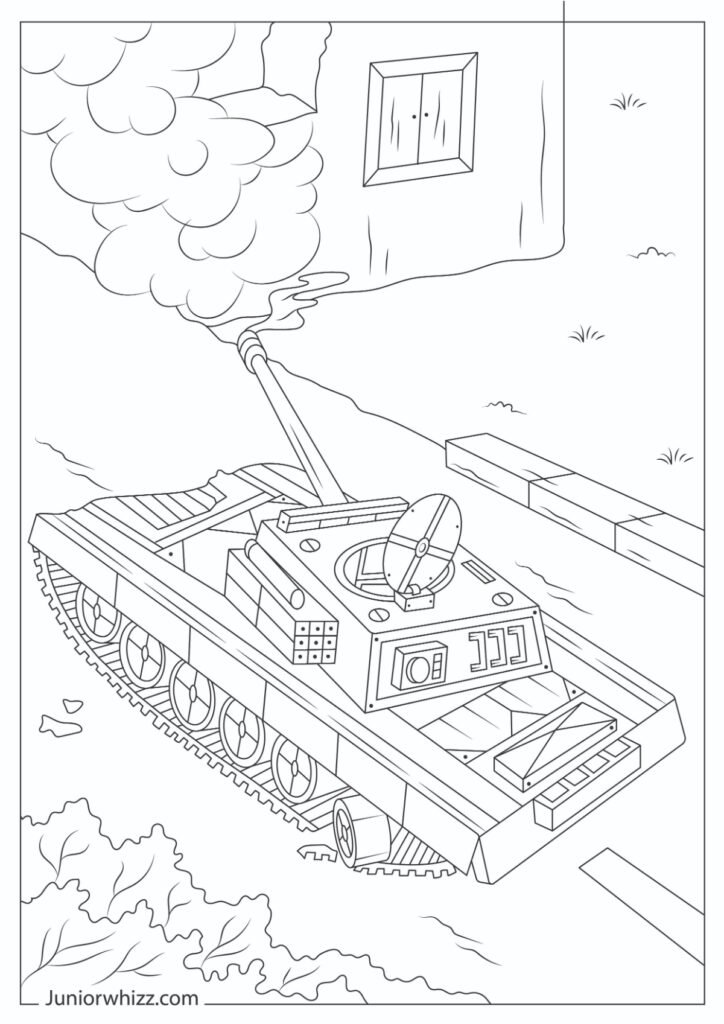 Realistic Tank Coloring Page