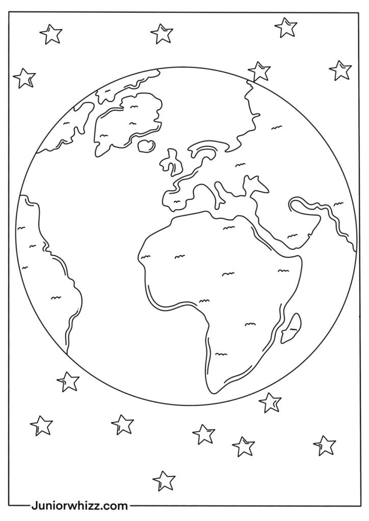 Simple Earth Drawing for Kids