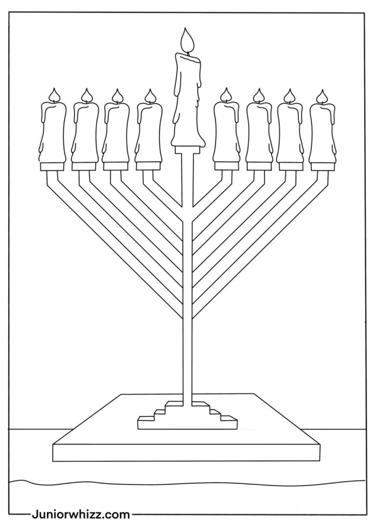 Free Menorah Coloring Pages (13 Printable PDFs)