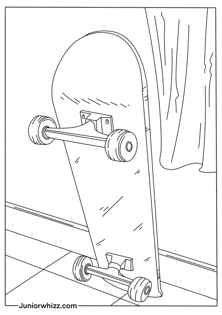 Skateboard Leaning on Wall