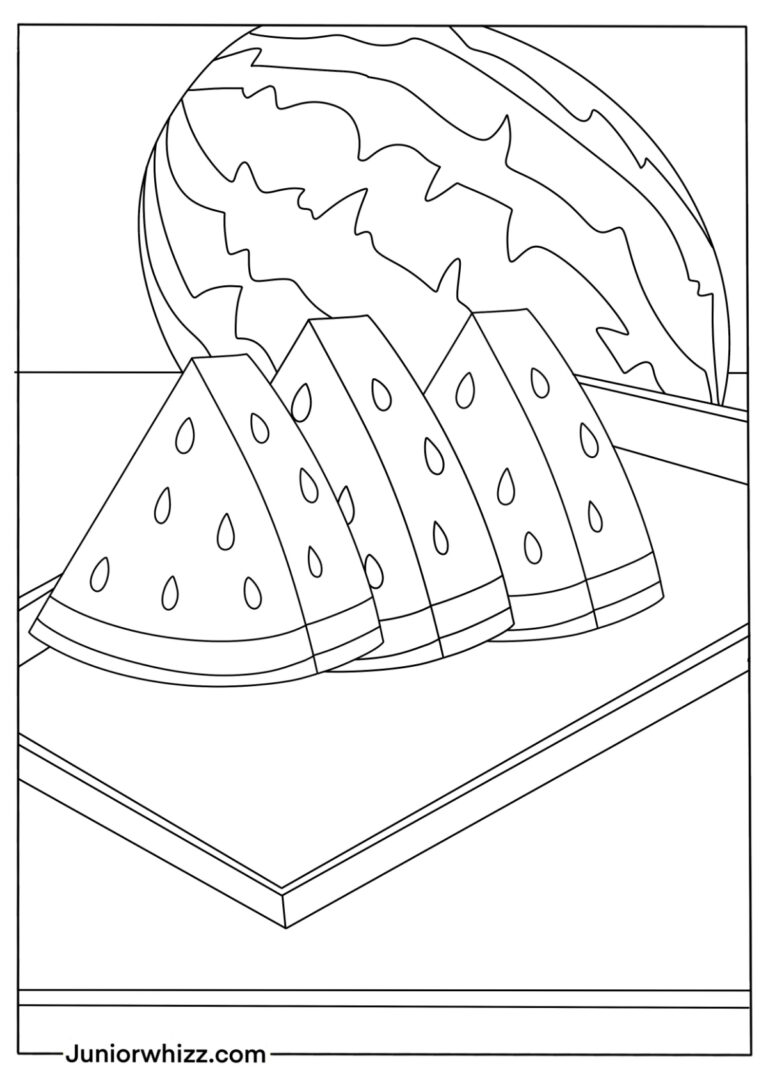 Watermelon coloring pages for kids 14 printable pdfs 
