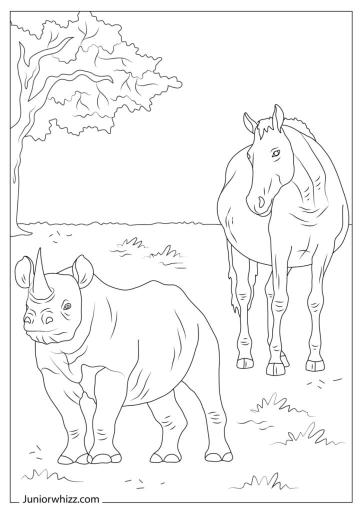A Rhino and a Horse