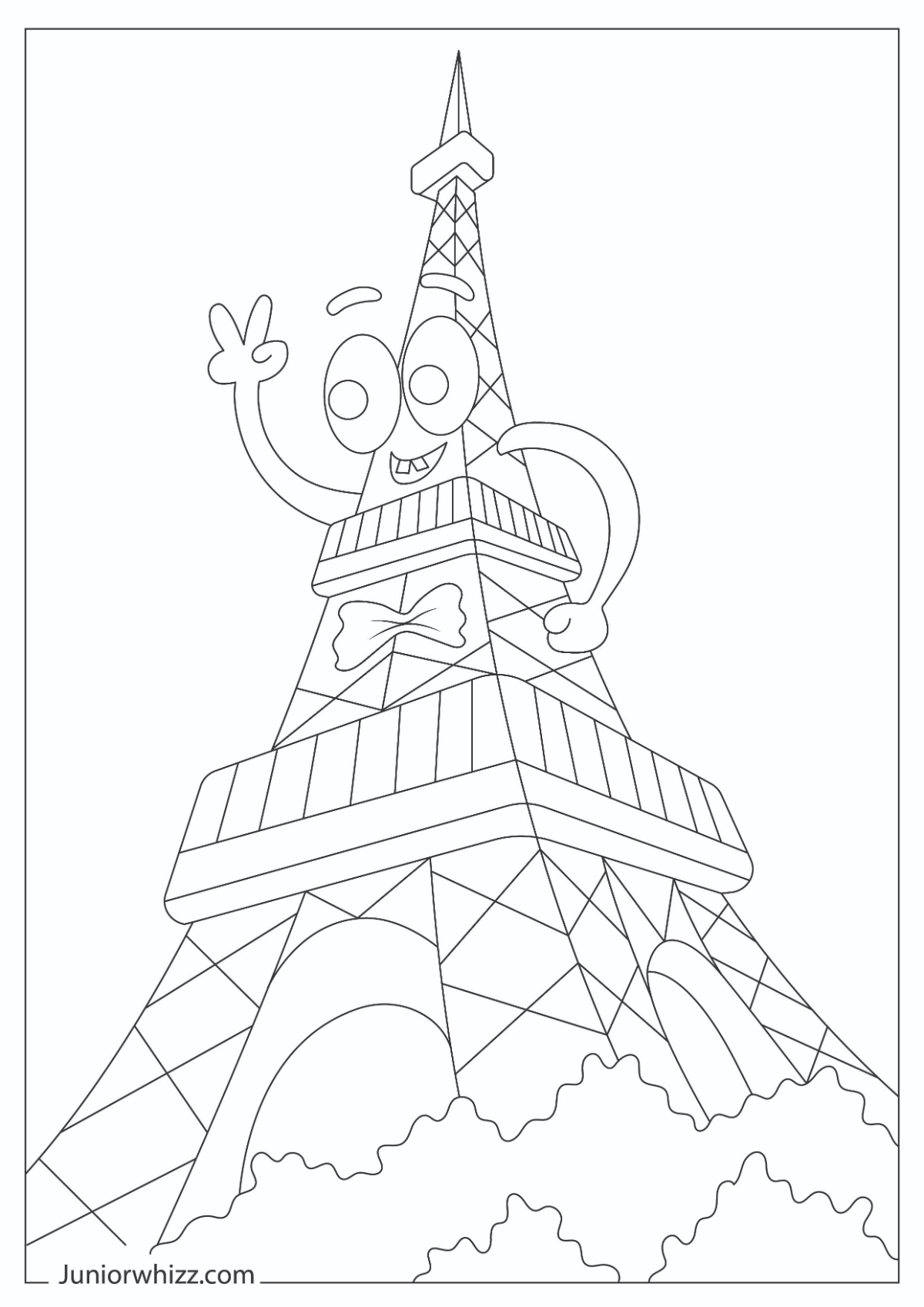 Eiffel Tower Coloring Pages for Kids