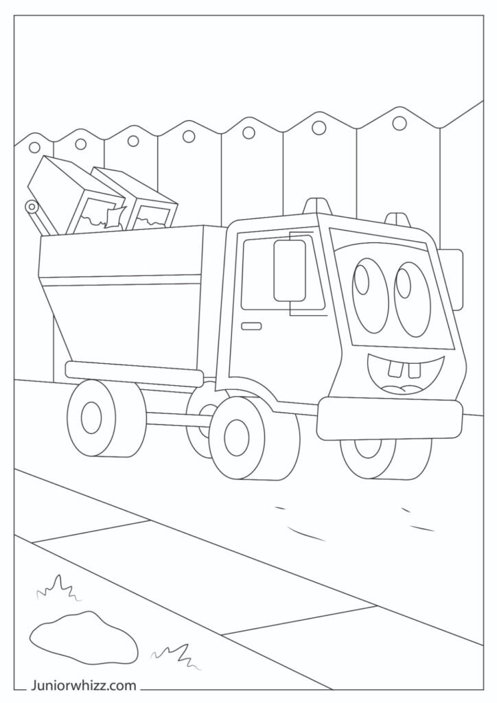 Adorable Truck Carrying the Garbage